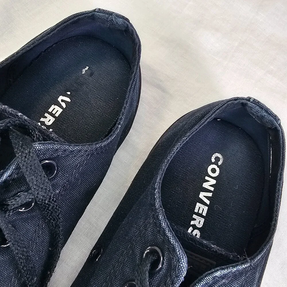 Converse Chuck Taylor All Star Low Top Canvas Sneakers Black Monochrome M5039 - Picture 7 of 10
